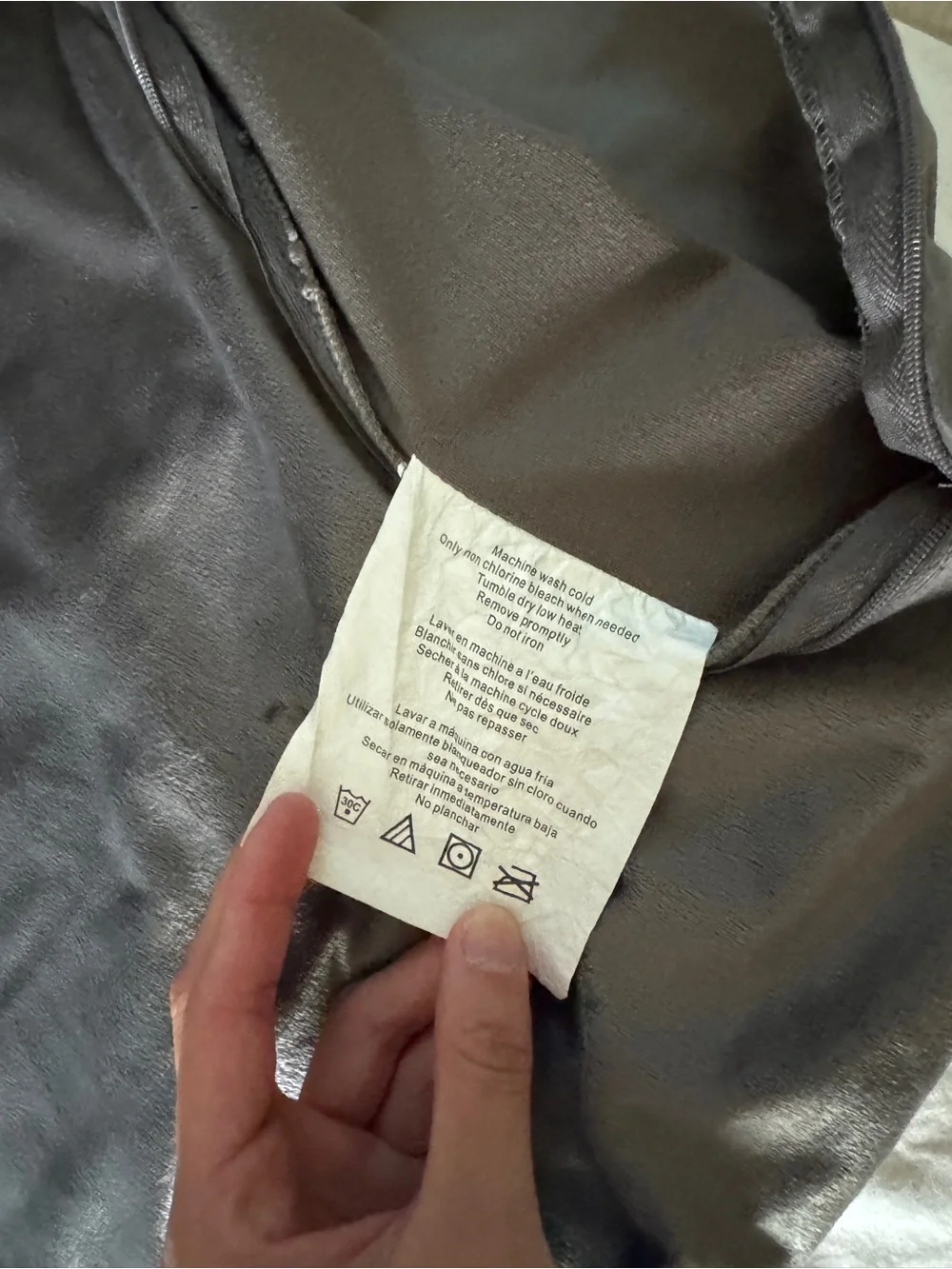 Charcoal Grey Minky/Velvet Weighted Blanket Duvet Cover - 48